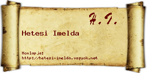 Hetesi Imelda névjegykártya